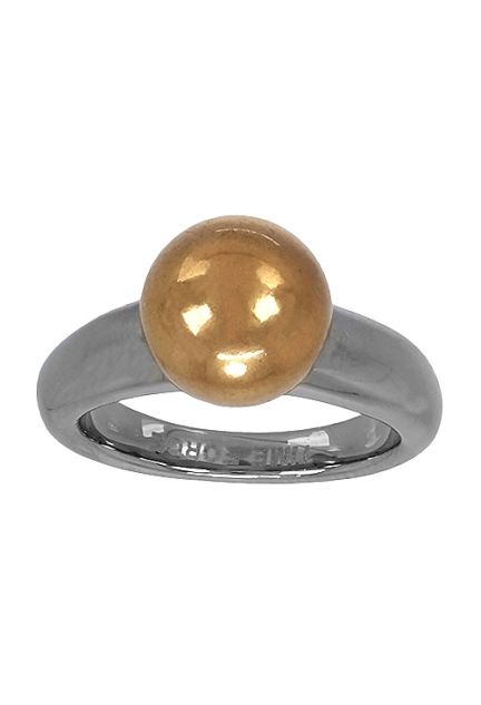 anillo de acero motivo bola dorada marca time force a precio barato 237_TS5054S