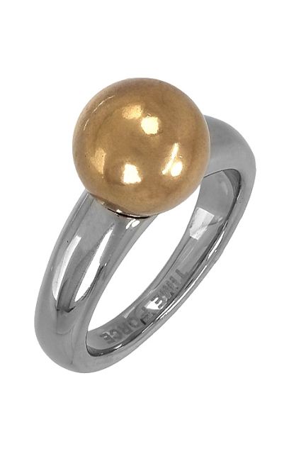 anillo de acero motivo bola dorada marca time force a precio barato 237_TS5054S_01