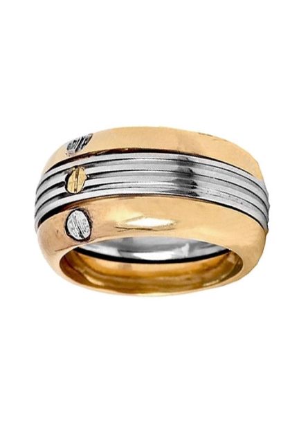 sortija de acero y oro anti strees 142_0003-17 (Anillos y sortijas)