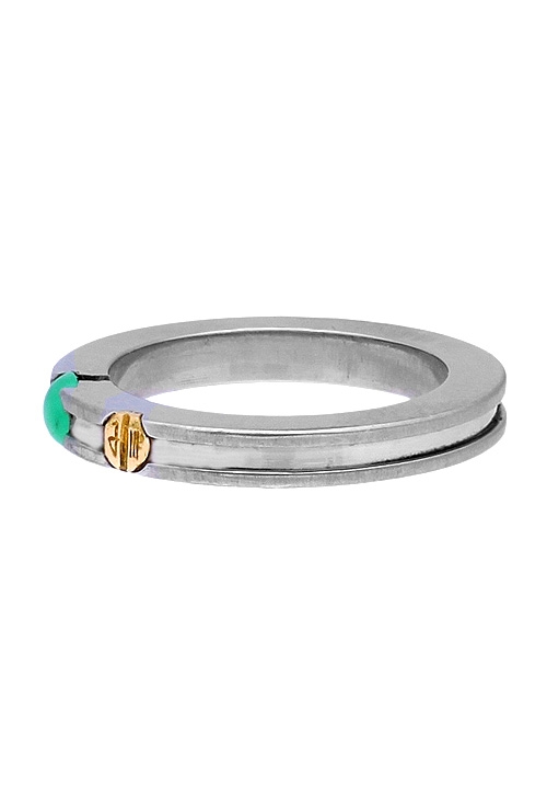 anillo de acero y oro con esmeralda foto tumbada 142_0365-1-E_02