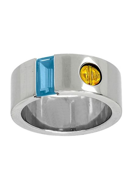 anillo de acero y oro con topacio azul foto principal 142_0539-1AZ