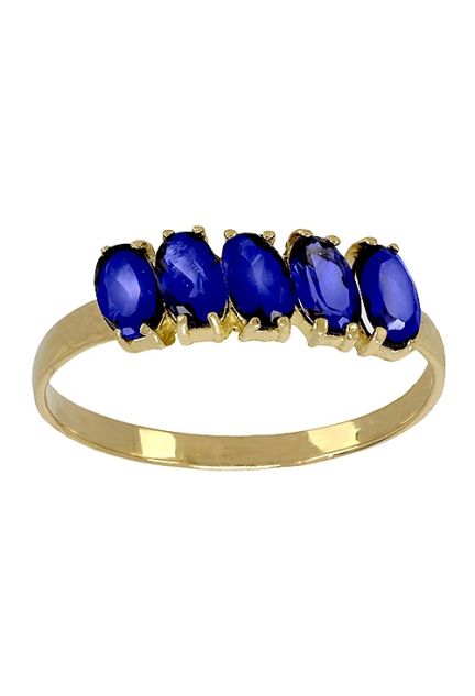 Anillo de mujer oro amarillo 18 ktes y cuarzos azules.139_0037-A a precios baratos