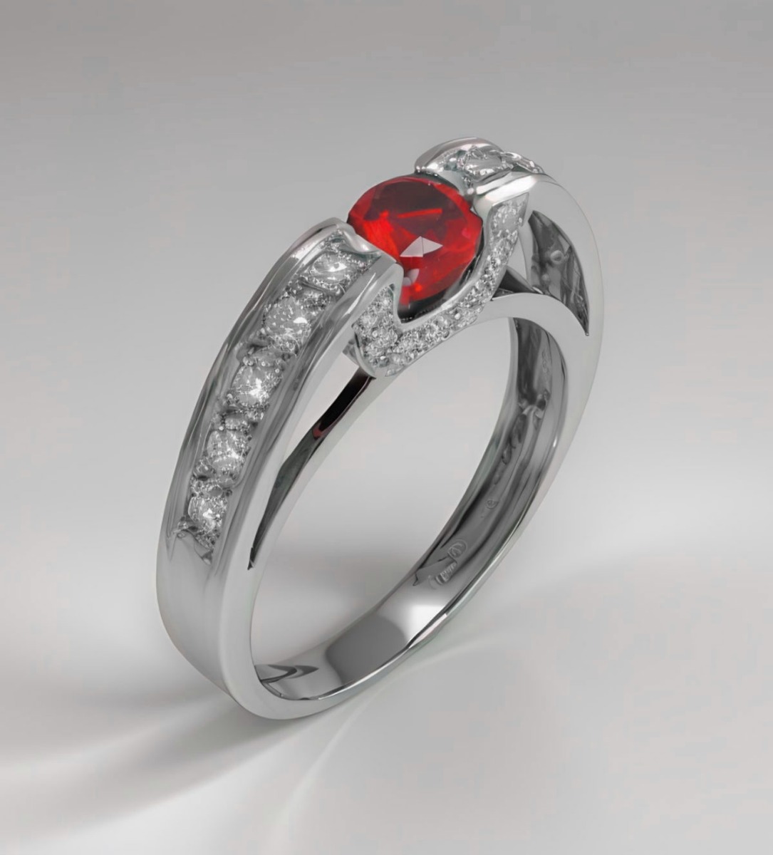 sortija de oro blanco 18 ktes con rubi y diamantes vista render 111_4707BR_02