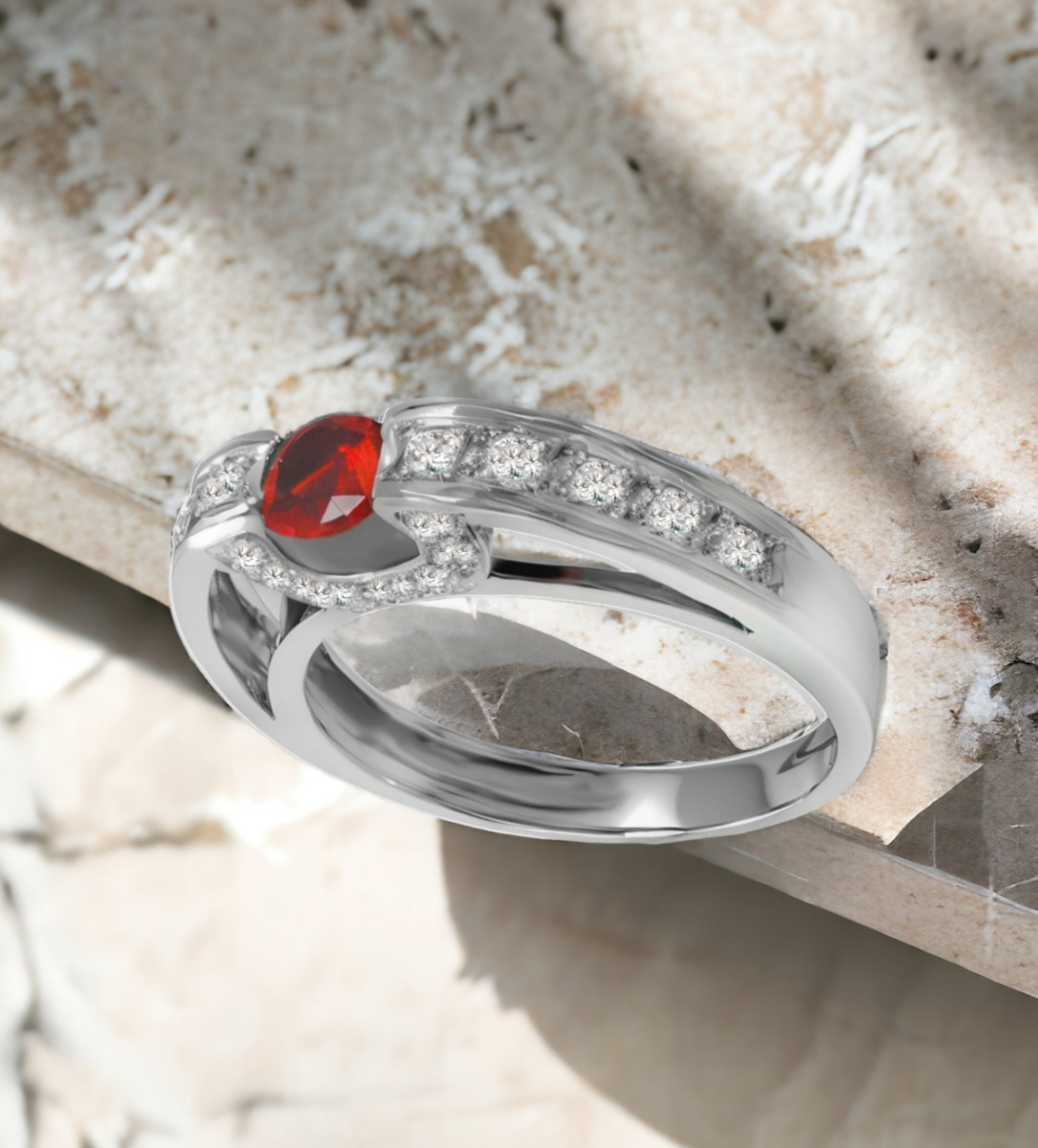 sortija de oro blanco 18 ktes con rubi y diamantes vista RRSS 111_4707BR_02