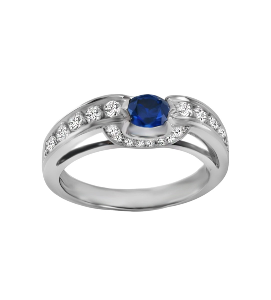 sortija oro blanco 18k con diamantes y zafiro fino vista frontal precio barato para venta online 111_4707BZF