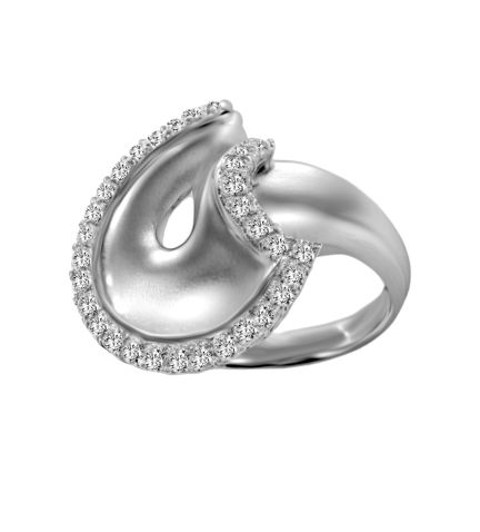 anillo de oro blanco con diamantes toma tumbada para tienda online el rubi joyeros