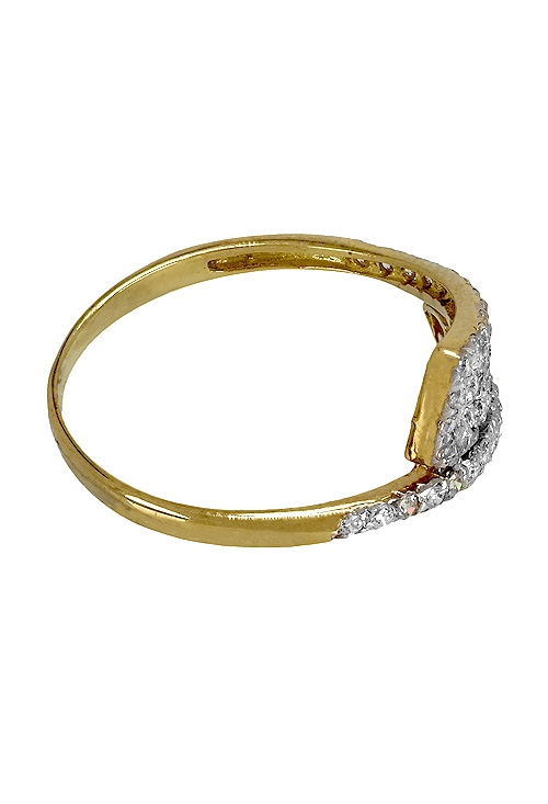 Anillo en oro bicolor galería de circonitas en forma de greca 139_0014-S venta online de joyas de oro de 18 kilates