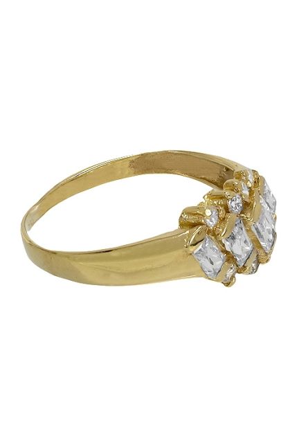 Anillo oro 18 kilates, sortija con circonitas rectangulares. 139_0055-S1 venta online