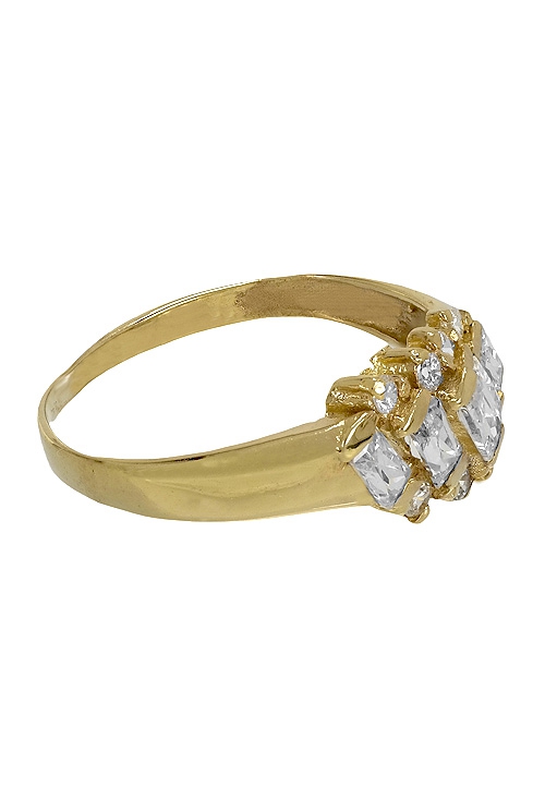 Anillo oro 18 kilates, sortija con circonitas rectangulares. 139_0055-S1 venta online