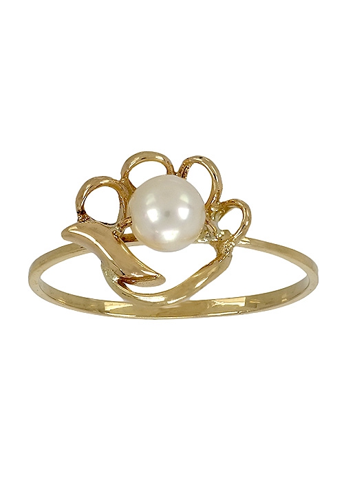 anillo oro 18K con perla para niñas. Comuniones 036_0288-S venta online