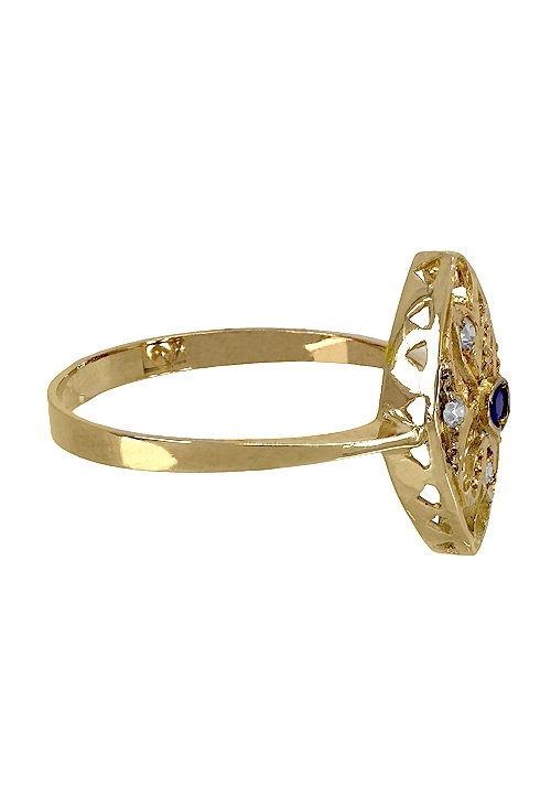 Anillo oro 18k, sortija con zafiro y circonitas, mujer 036_S66471 venta online a precios barato