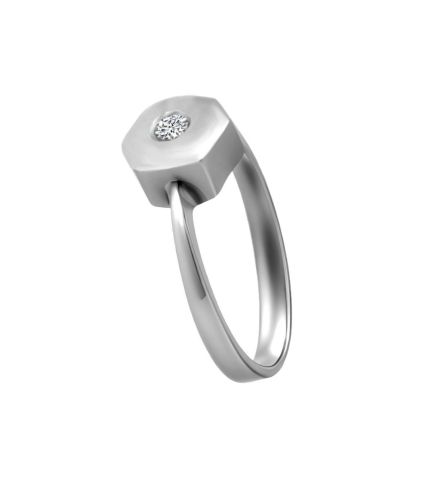 anillo oro blanco 18 kilates con diamante chaton hexagonal foto lateral 192_Z0192-OB_01