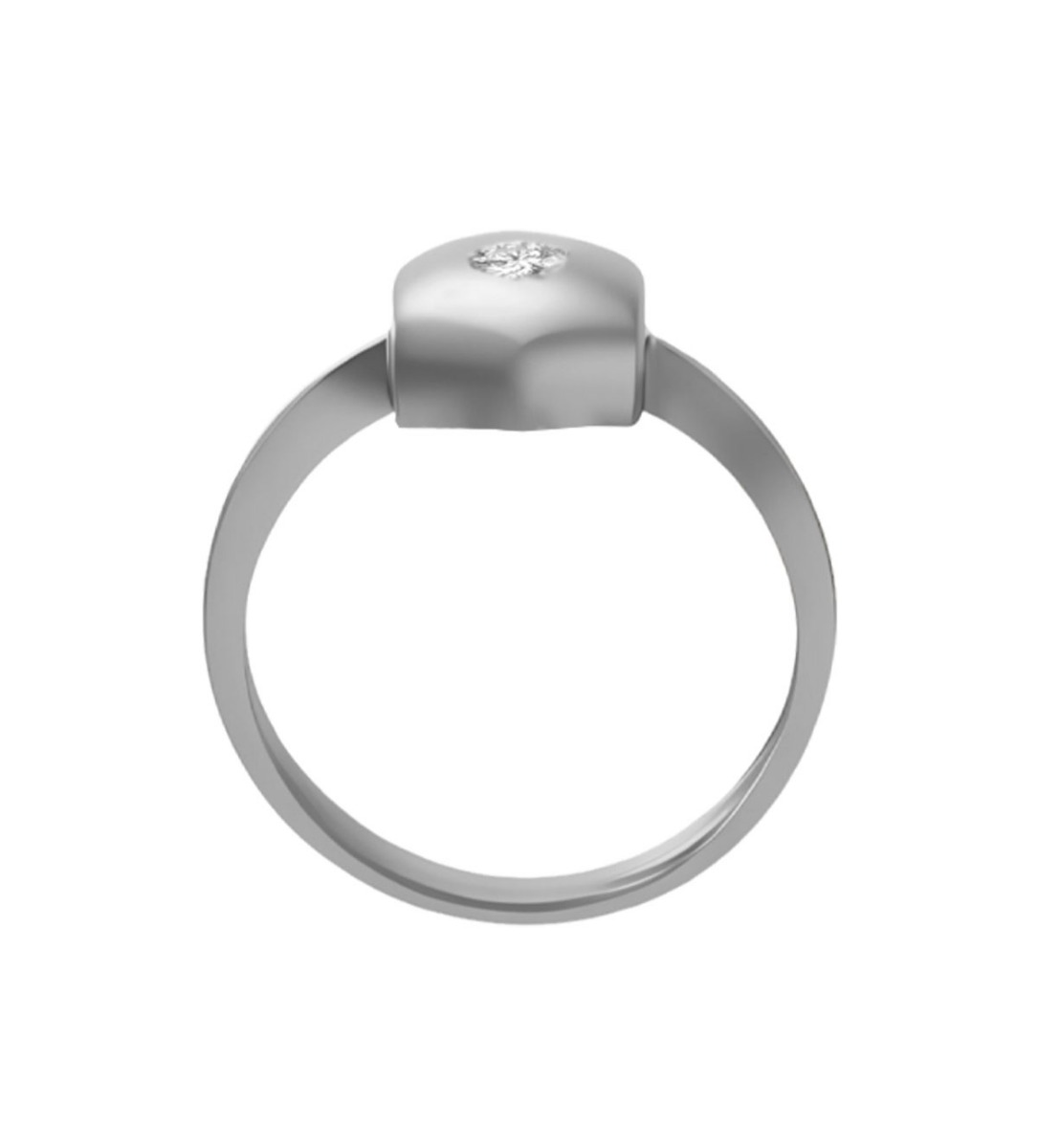 anillo oro blanco 18 kilates con diamante chaton hexagonal foto cenital 192_Z0192-OB_02