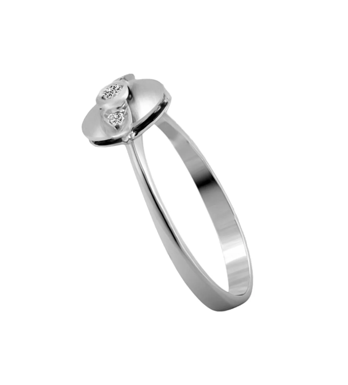 anillo de compromiso oro blanco y diamantes ESFERA toma lateral