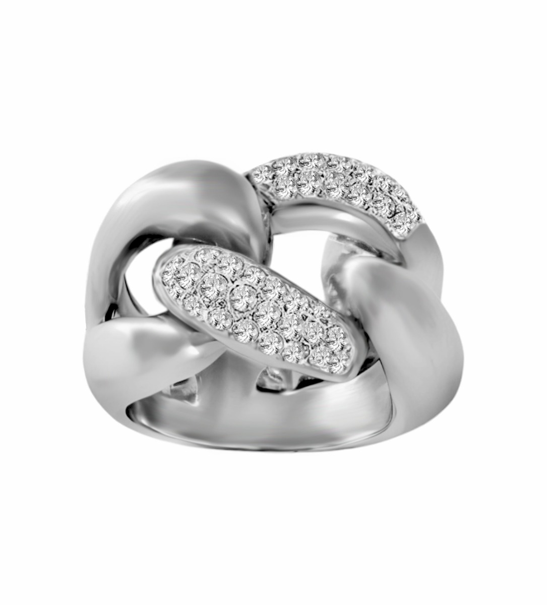 anillo mujer oro blanco 18k con diamantes motivo nudo foto frontal 111_4S-038-B