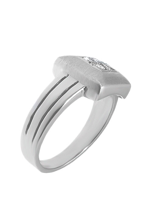 sortija oro blanco 18 kilates con diamantes talla brillante vista lateral precio barato en joyeria online