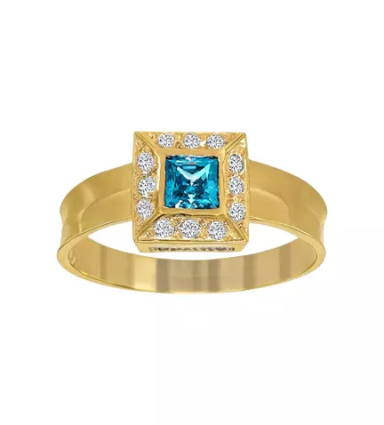 anillo de oro amarillo topacio astral