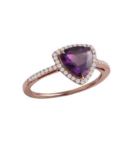 Sortija mujer de oro rosa 18 ktes con diamantes y amatista - los precios mas baratos - rfcia.026_A144