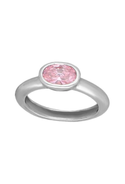 anillo plata con cuarzo color rosa toma frontal 103_YR5677-R