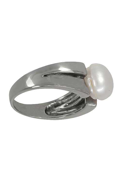 anillo plata de ley con perla cultivada vista tumbada izquierda precio de ocasion outlet de joyeria 103_SR787_03