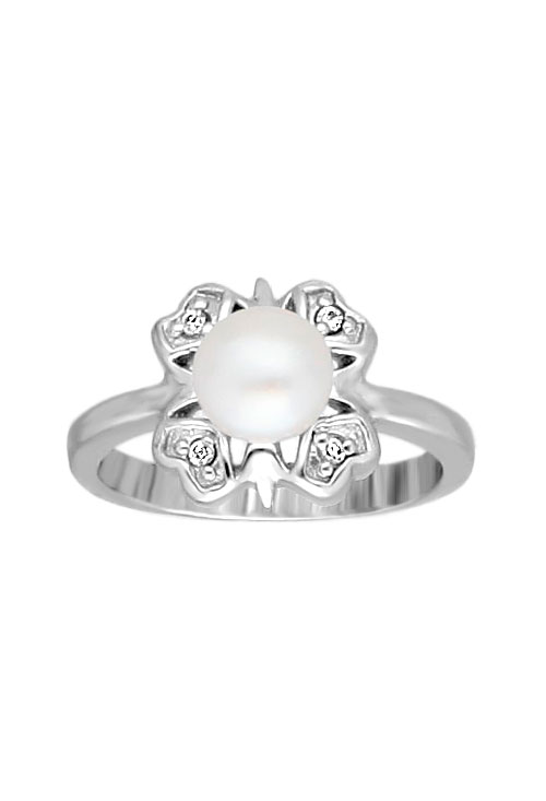 sortija de plata flor formada con perla cultivada y circonitas 132_08814-S venta online de joyas de mujer y novia a precios baratos venta online