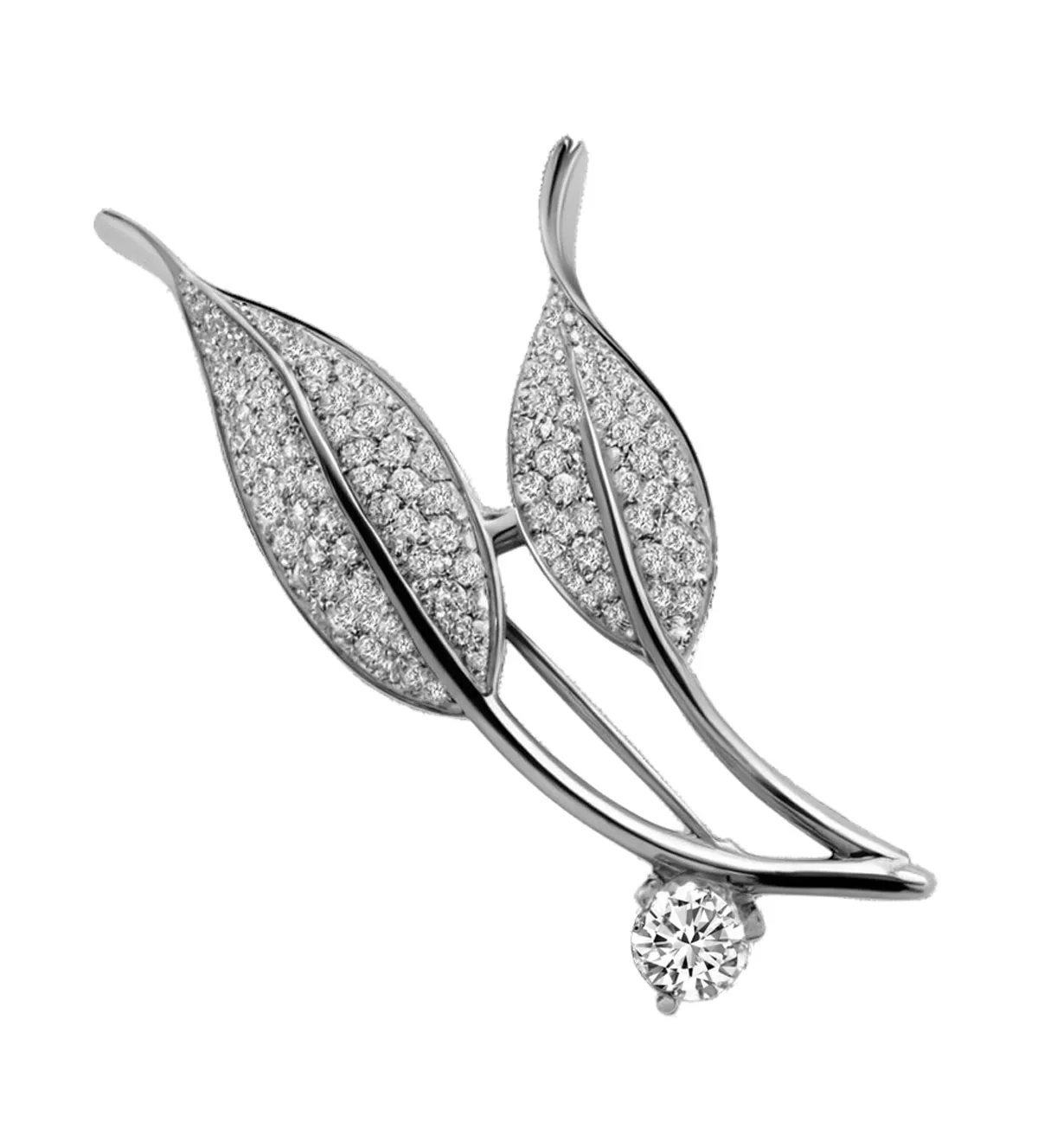 broche de plata para solapa diseño floral