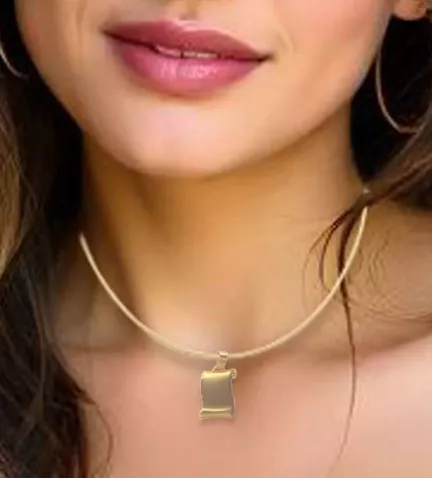 chapa de identidad de oro pergamino foto modelo