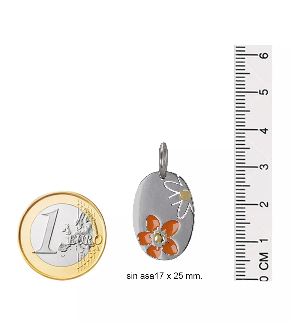 Colgante de acero con flores esmaltadas 045_04504102 - Imagen 4