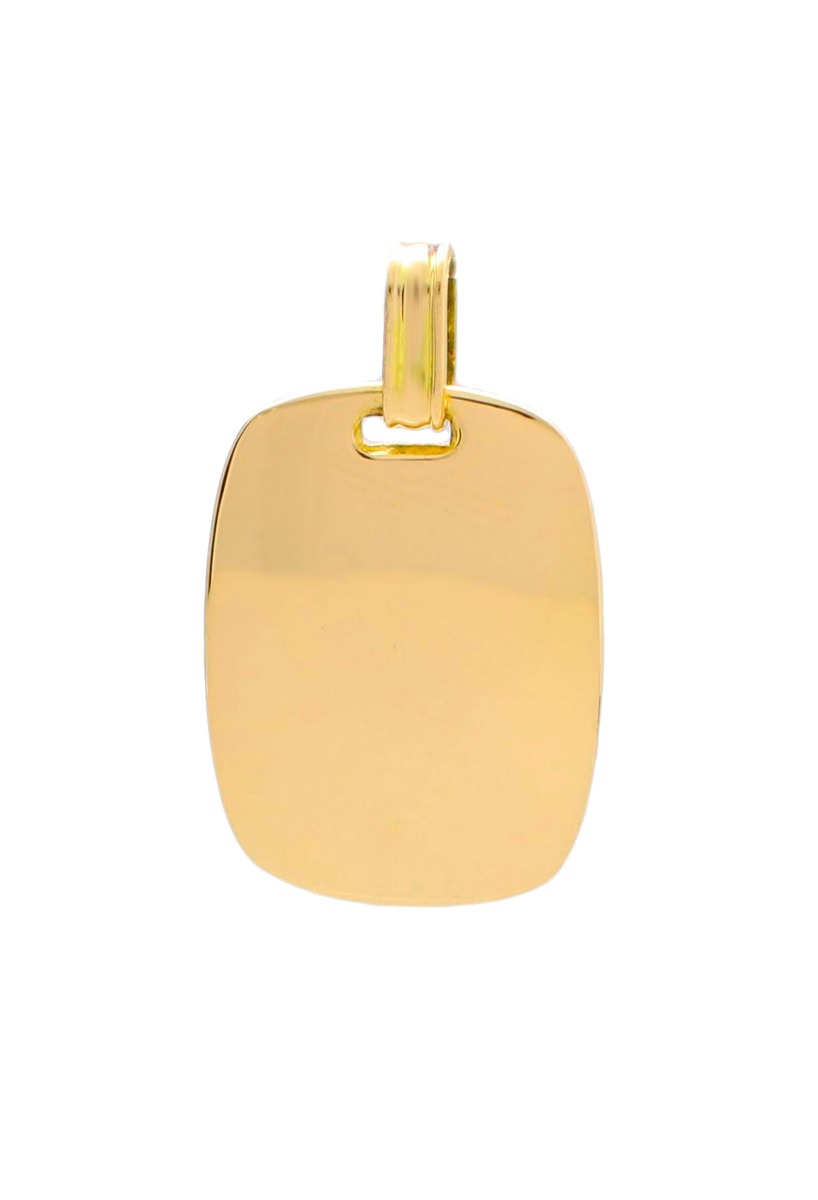 chapa identidad oro ley 18 kilates abombada fotografia frontal