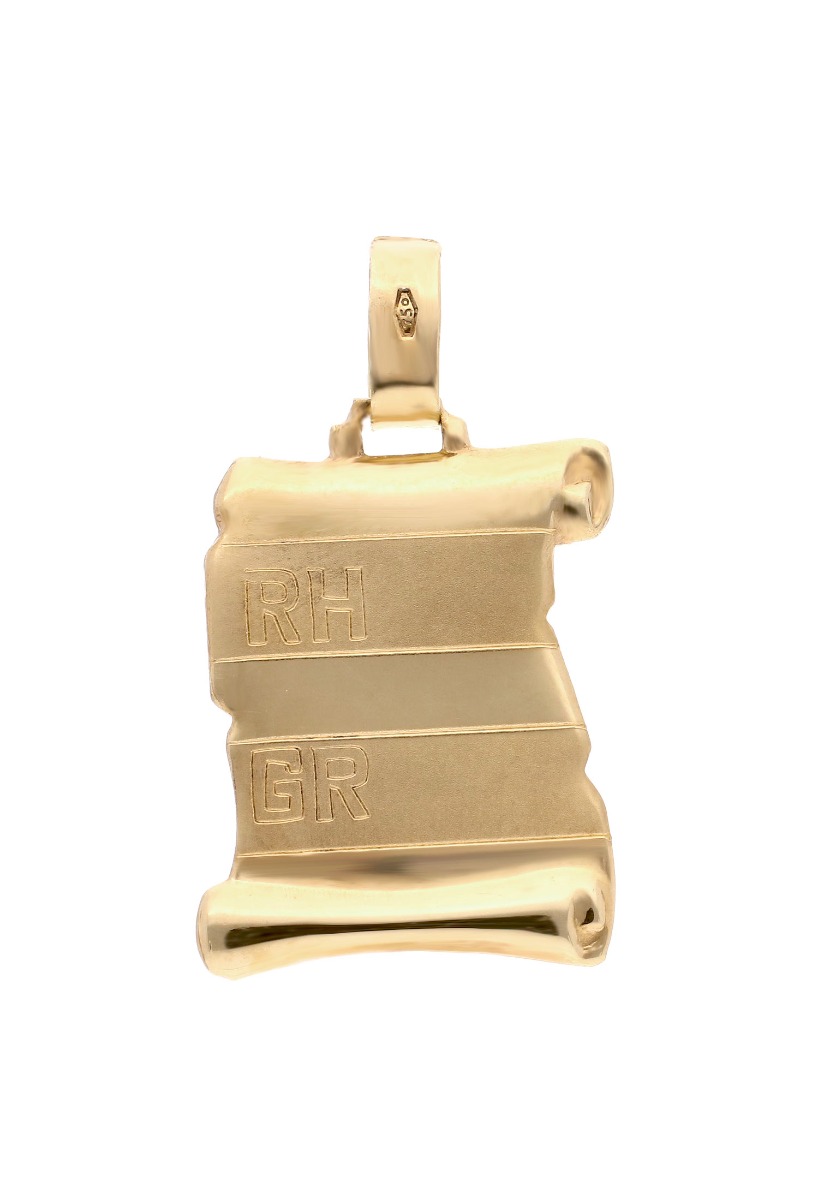 Chapa identidad pergamino oro amarillo 18 ktes - foto 3 - rfcia.005_06114