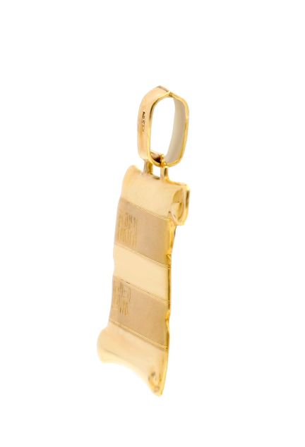 chapa identidad oro amarillo 18 kilates pergamino mate brillo foto lateral para web el rubi joyeros