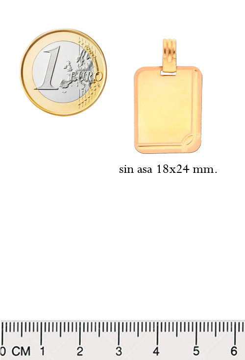 chapa oro amarillo 18 kilates foto medidas comparadas con un euro