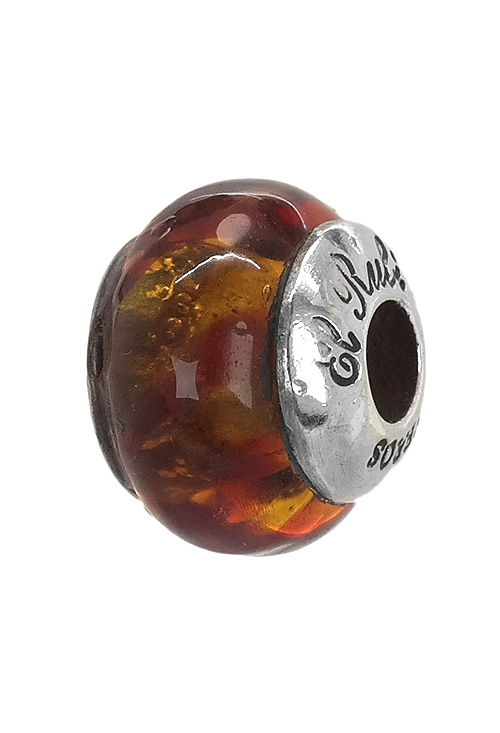 charm de plata y cristal de murano tonos citrinos vista lateral 015_MRN116 foto dos