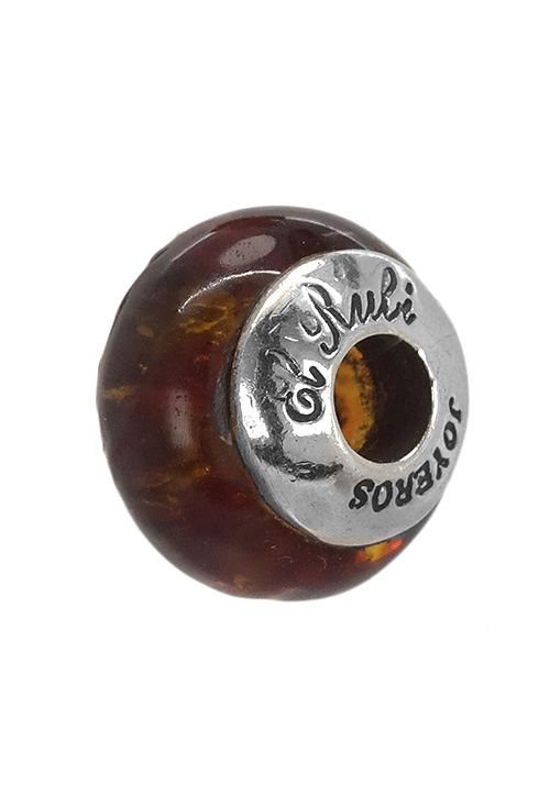 charm de plata y cristal de murano tonos citrinos vista lateral 015_MRN116