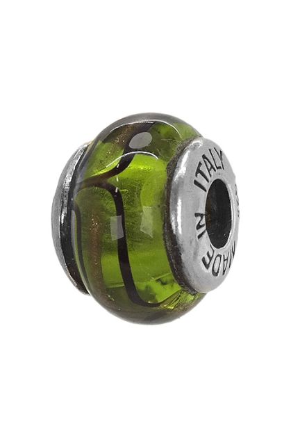 abalorio de plata y cristal de murano tonos verdes 015_MRN111