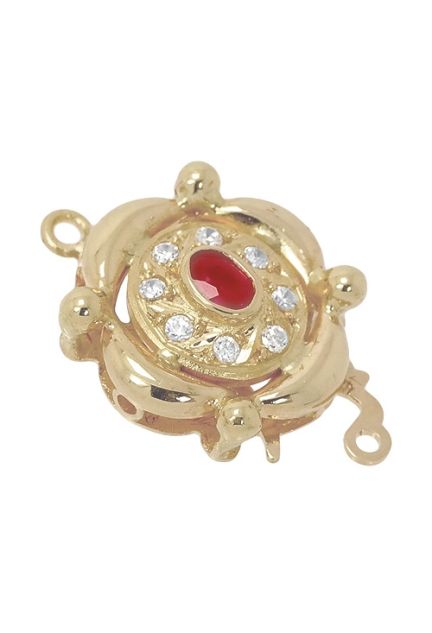 Cierre de collar una vuelta, oro amarillo circonitas y rubi - foto 3 - rfcia.037_1252