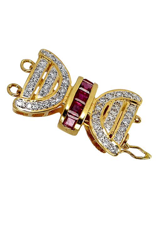 Cierre de collar oro, diamantes y rubies - foto 1 - rfcia.037_HA-96