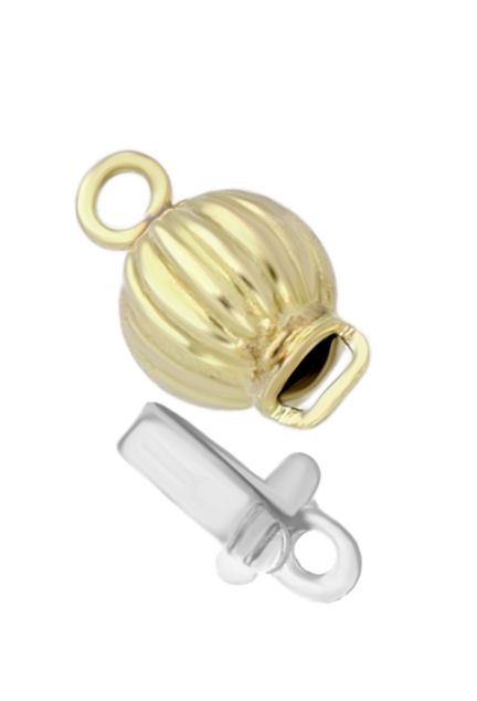 cierre collar oro 18 kilates bola de gallones vista cierre lengueta