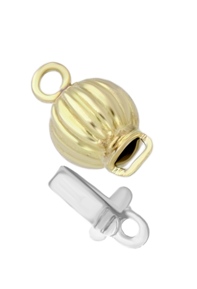 cierre collar oro 18 kilates bola de gallones vista cierre lengueta