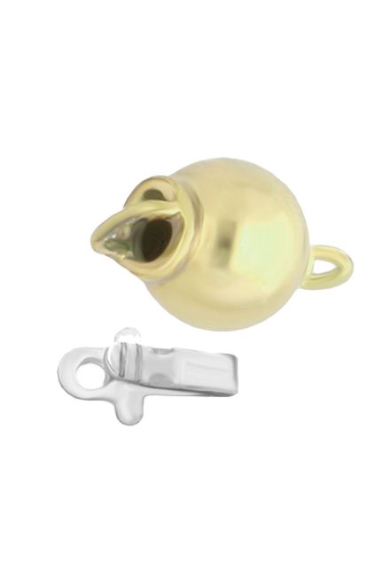 cierre collar oro 18 kilates bola oro amarillo y lengueta oro blanco vista cierre