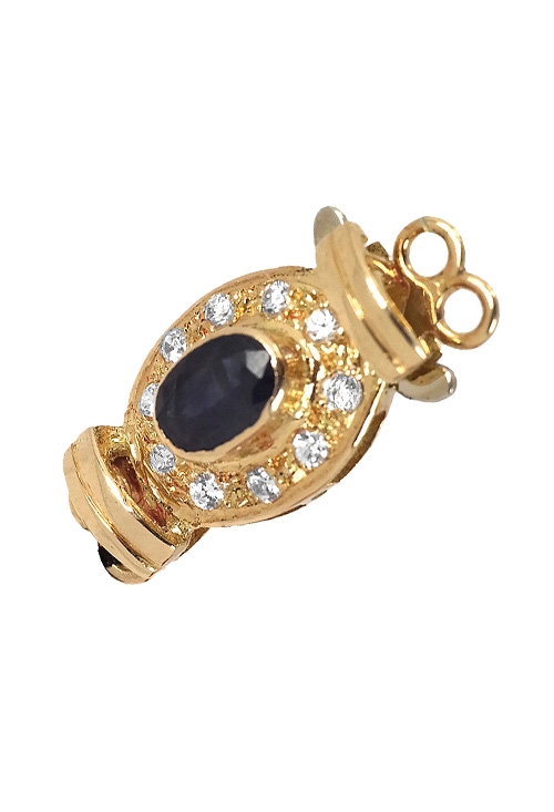 cierre de collar oro amarillo 18 kilates con zafiro fino y circonitas 173_1664-A