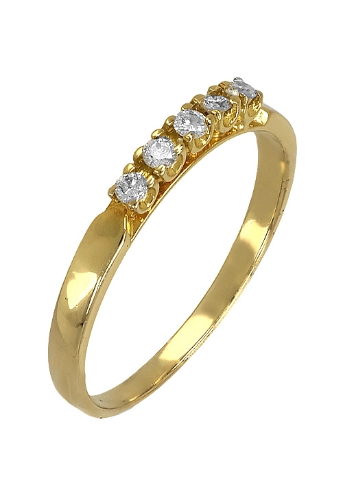 cintillo oro amarillo 18 ktes con 5 diamantes vista lateral 192_Z0004_01