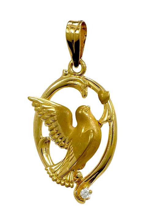 Colgante oro 18k  paloma del amor