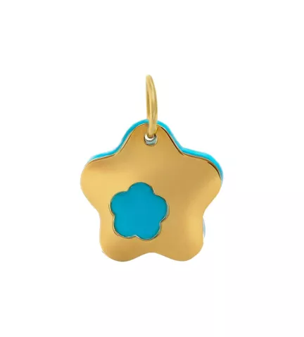 colgante de oro y pasta de turquesa