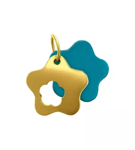 colgante de oro y pasta de turquesa modelo abierto