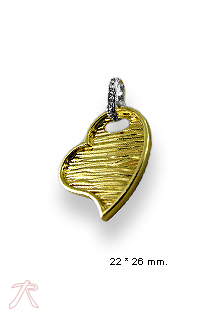 Colgante oro 1ª ley 750 mmas. (18 k.) con diamante oro bicolor rfcia.100_11255