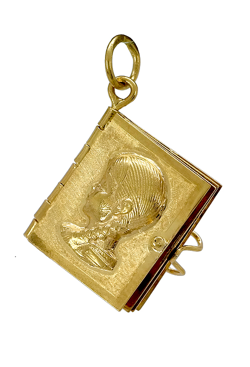Colgante oro, libro con hojas - foto 3 - rfcia.005_08285-1