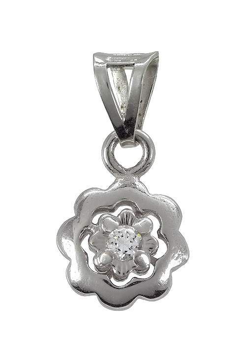 Colgante oro. dije con circonitas flor - foto 1 - rfcia.044_6792