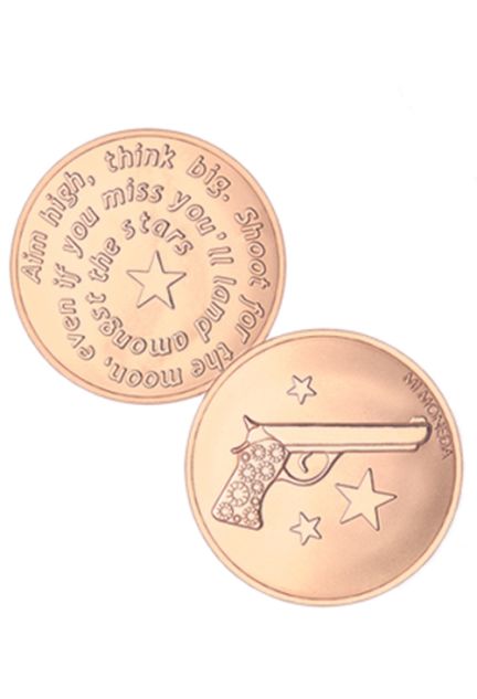 Colgante para mujer. Mi moneda. pistola. 25 mm color oro rosa - foto 1 - rfcia.039_MON-AIM-03-S