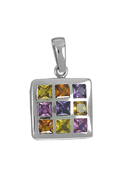Colgante con cuarzos de color frontal